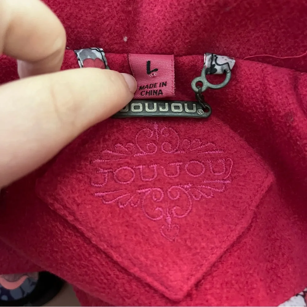 Y2K Jou Jou Double Breasted Peacoat Wool Blend Magenta L Juniors